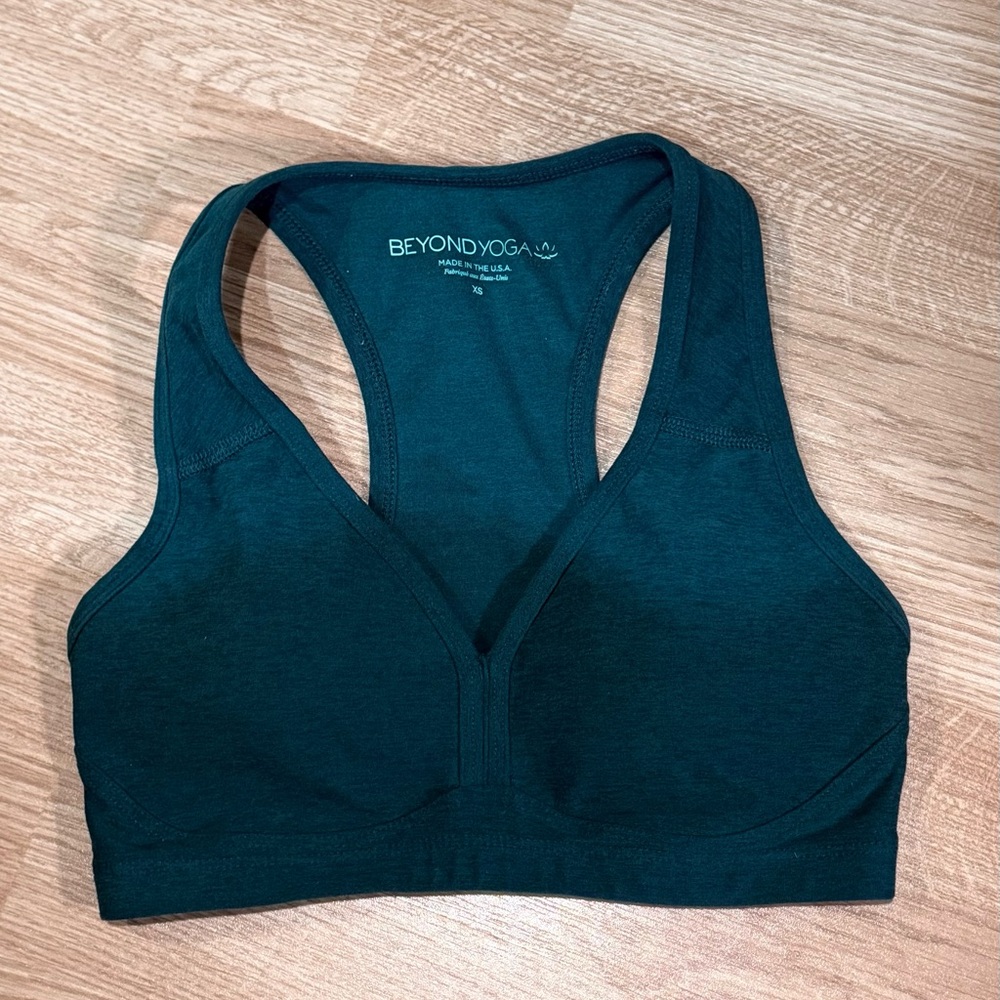 Beyond Yoga Spacedye Lift Your Spirits Sports Bra Majestic Blue Heather XS